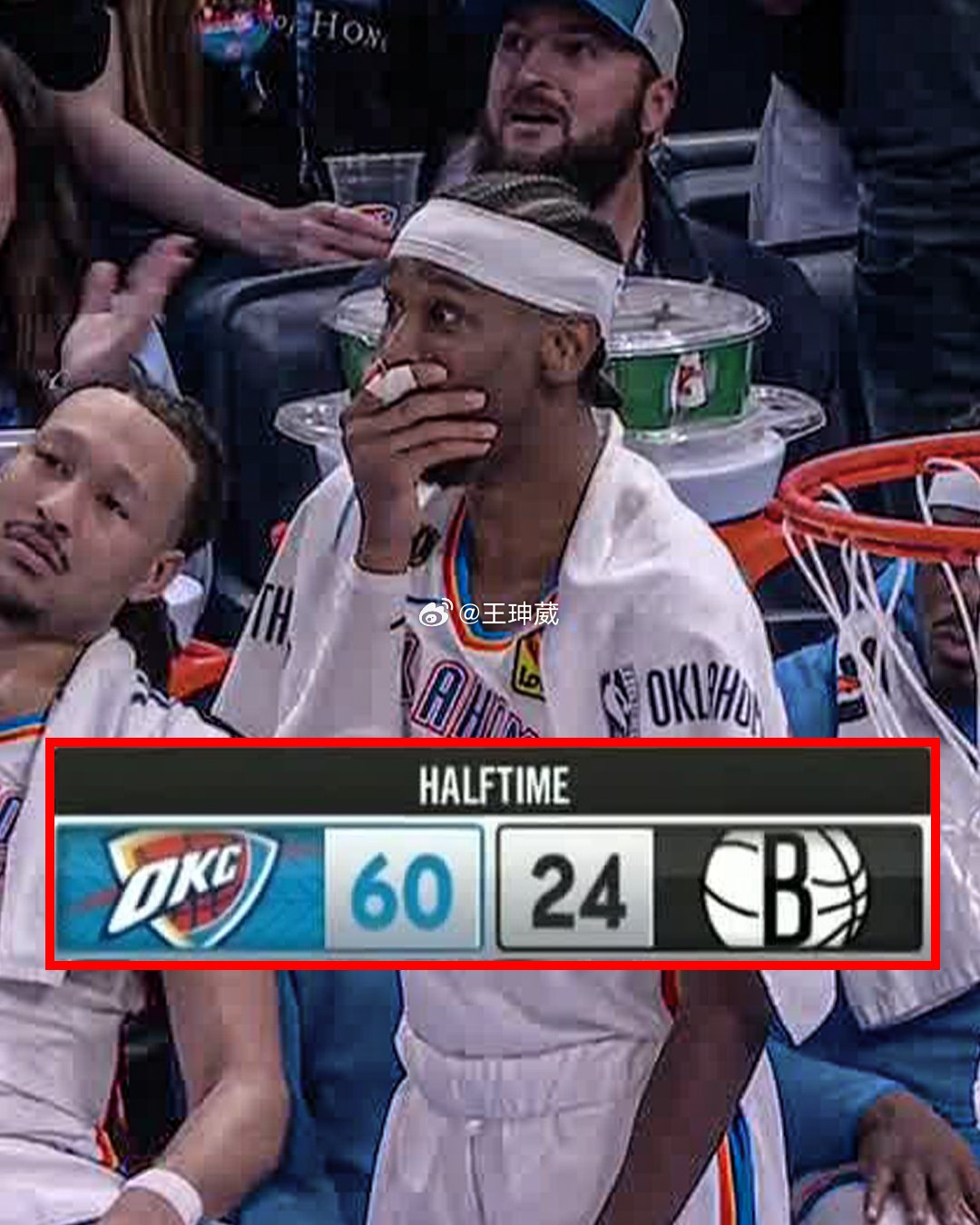 篮网开摆之后，半节就准备缴械投降，半场打完24分，有机会俯冲一个历史单场最低分。