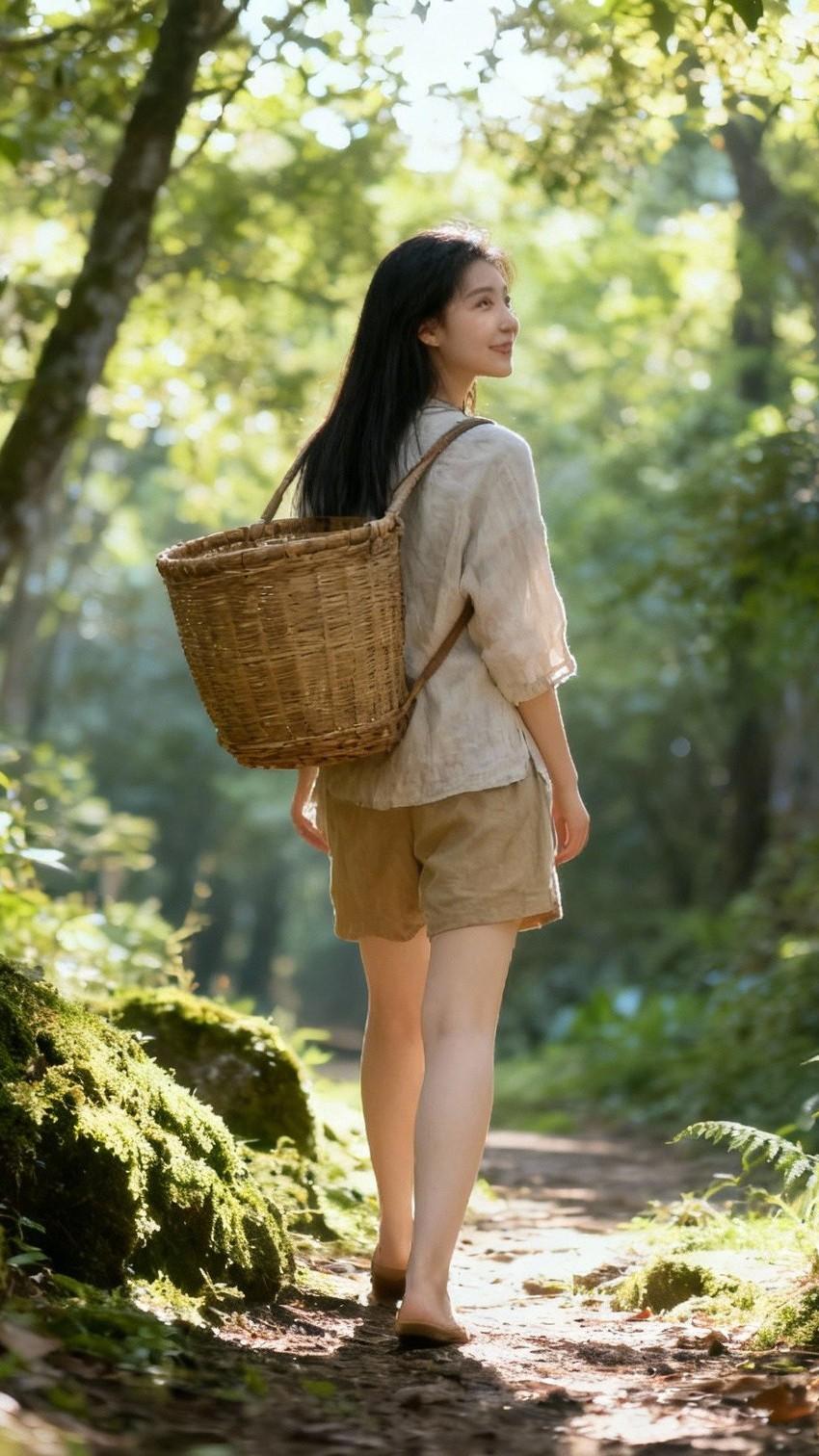 谜一样采蘑菇的小姑娘！