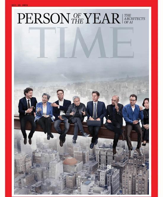 《时代》周刊今年把年度人物的称号，给了一群人。他们叫“AI构建者”。

杂志说，