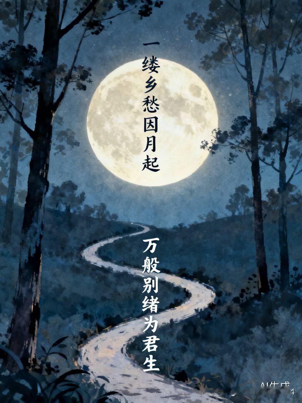上联：一缕乡愁因月起，诚邀下联，，万般别绪为君生！[微风]