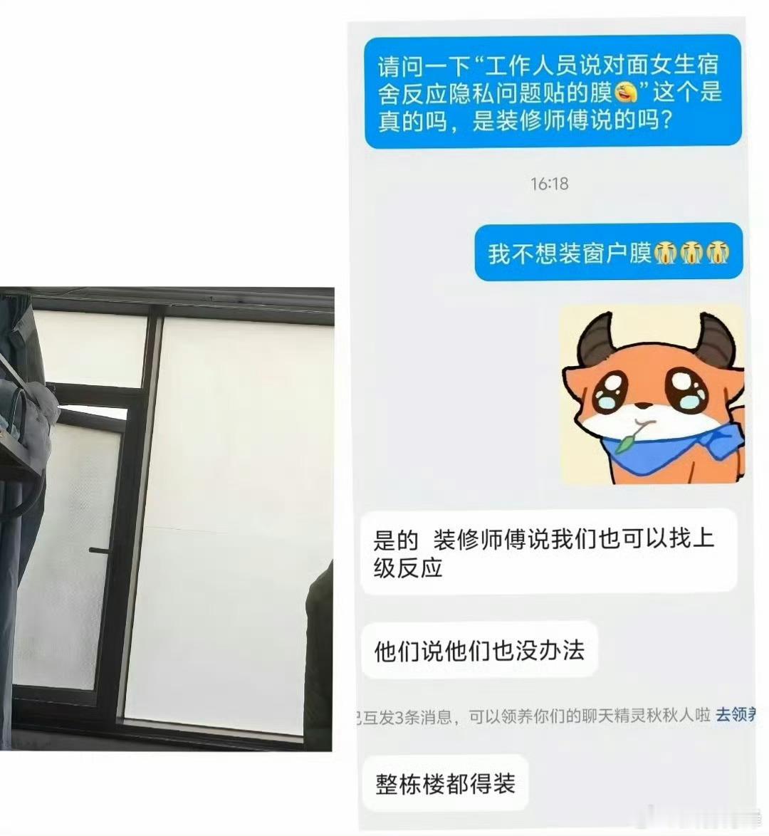 学校疑因女生隐私给男生宿舍贴膜现在，一遇到什么事就先让男性做出牺牲或者让步，这又