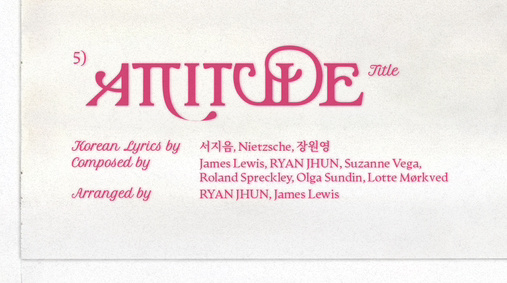 新专title曲Attitude韩文作词第三位：张元英 张元英[超话]  