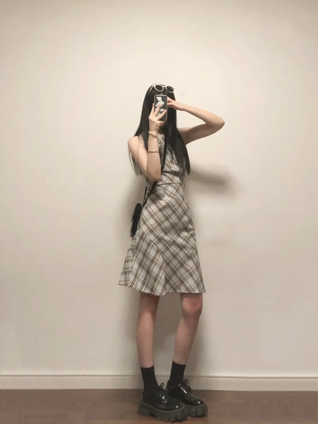 173 104｜适合高个子女生的格纹连衣裙👗