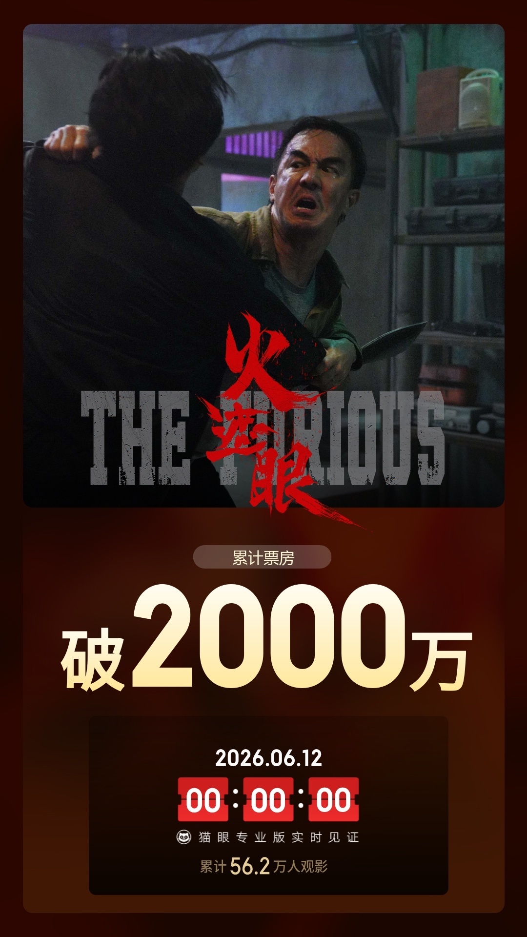 火遮眼票房破2000万 据猫眼专业版数据，电影《火遮眼》上映2天 ，总票房破20