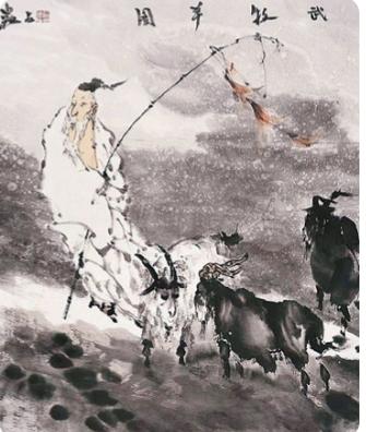 苏武牧羊
天汉元年的风，似乎比往年都要凛冽些。那是公元前一百年的长安，未央宫的瓦