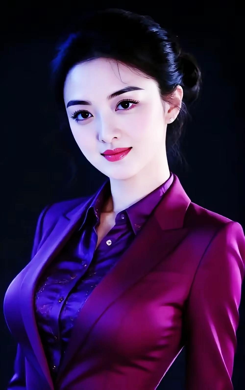 优雅紫衣女郎，气质非凡，尽显时尚魅力！💄✨