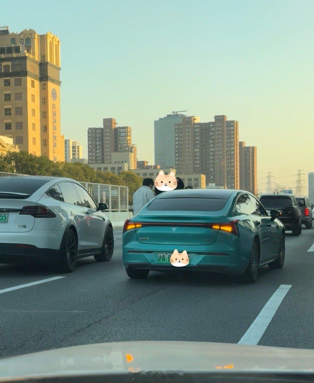 刚碰到一辆哪吒汽车打着双闪停在了红绿灯前，没有碰撞痕迹，如果是车的问题，这种情况