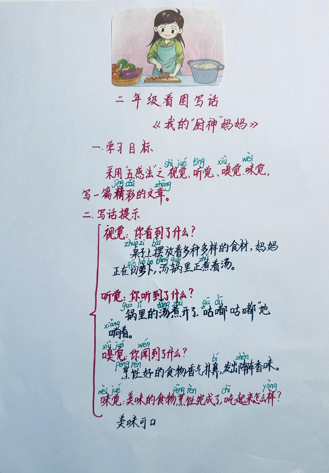 看图写话《我的“厨神”妈妈》范文