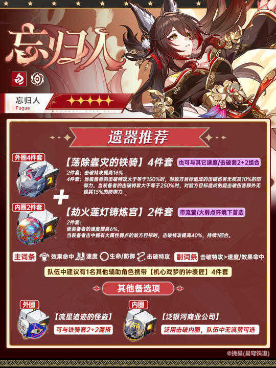 忘归人攻略｜遗器/光锥/配队/星魂/抽取建议