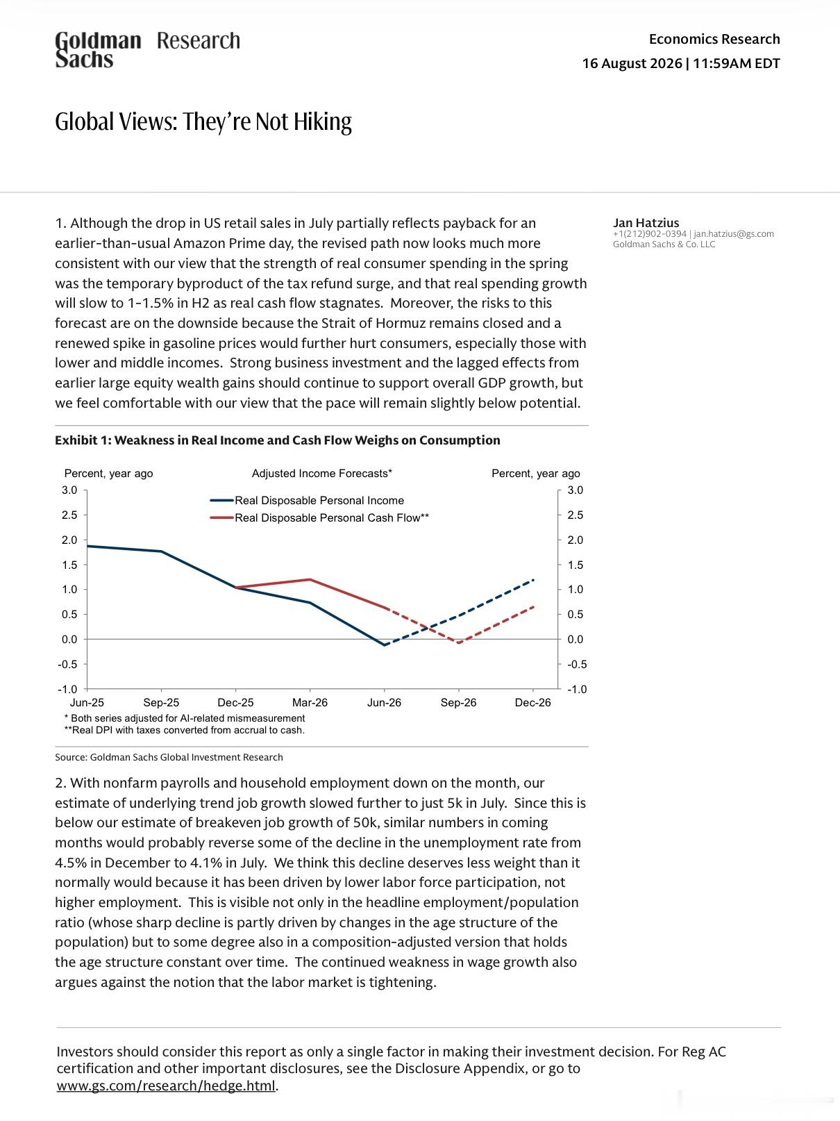 Goldman Sachs’s “Global Views: They're N