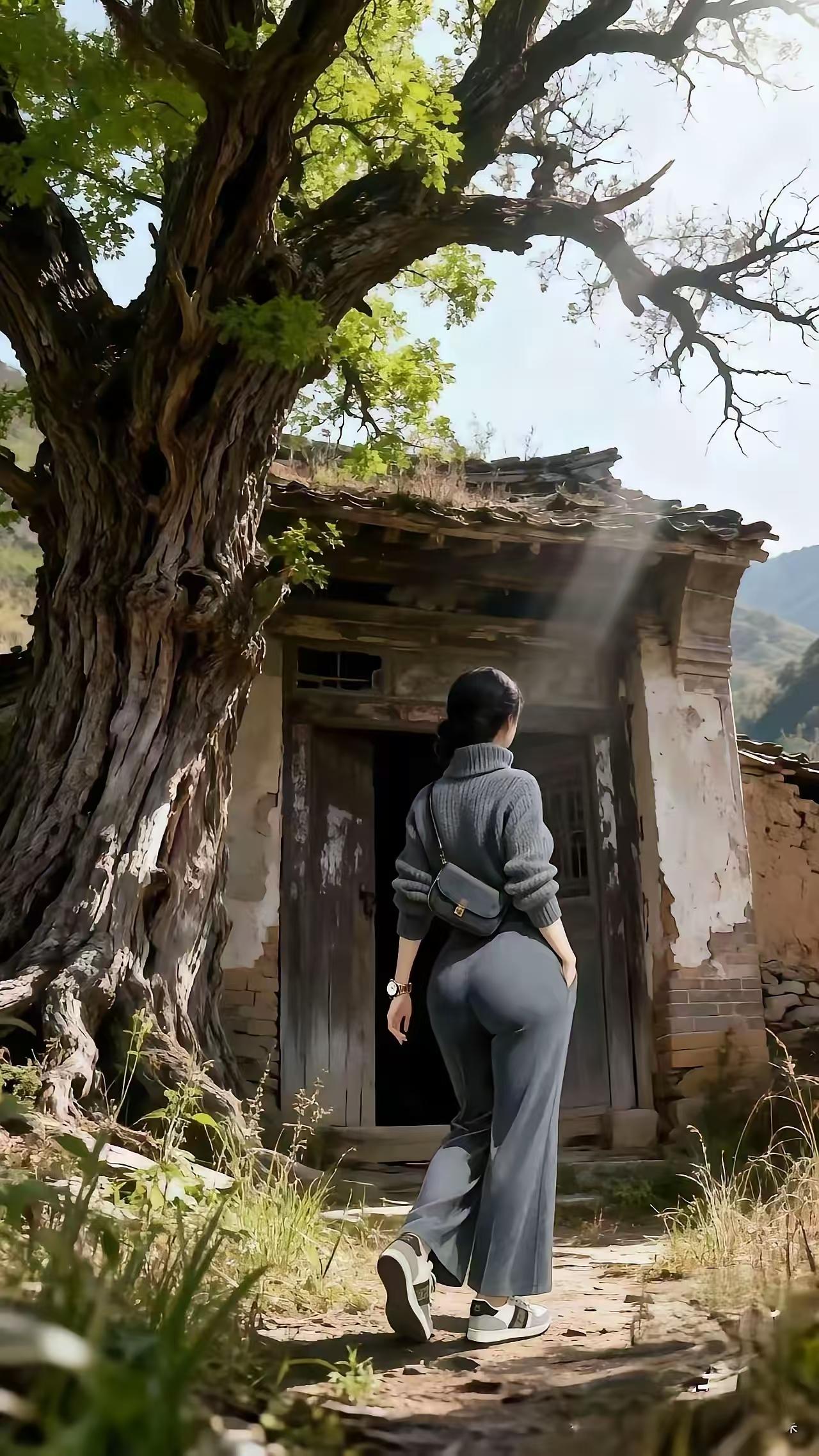 天净沙·柴门待归
老枝碧藓苍苔，
柴门半掩轻开，
碎影衫轻步缓。
晴光一缕，
悠