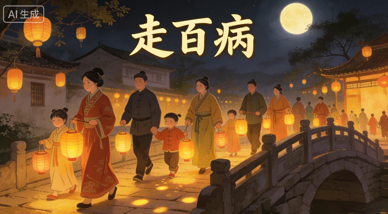 老辈人说 “正月十五走一走，一年病痛全没有”，这不是普通的散步，而是有讲究的习俗