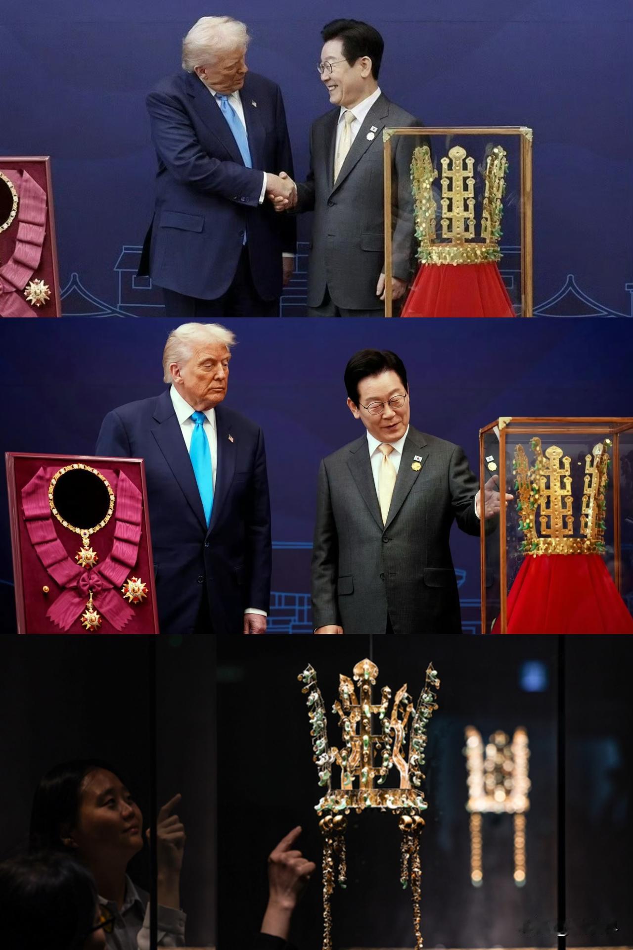拍马屁还得看韩国！向特朗普赠送金色王冠和木槿花最高大勋章！，他成为是首位获此荣誉