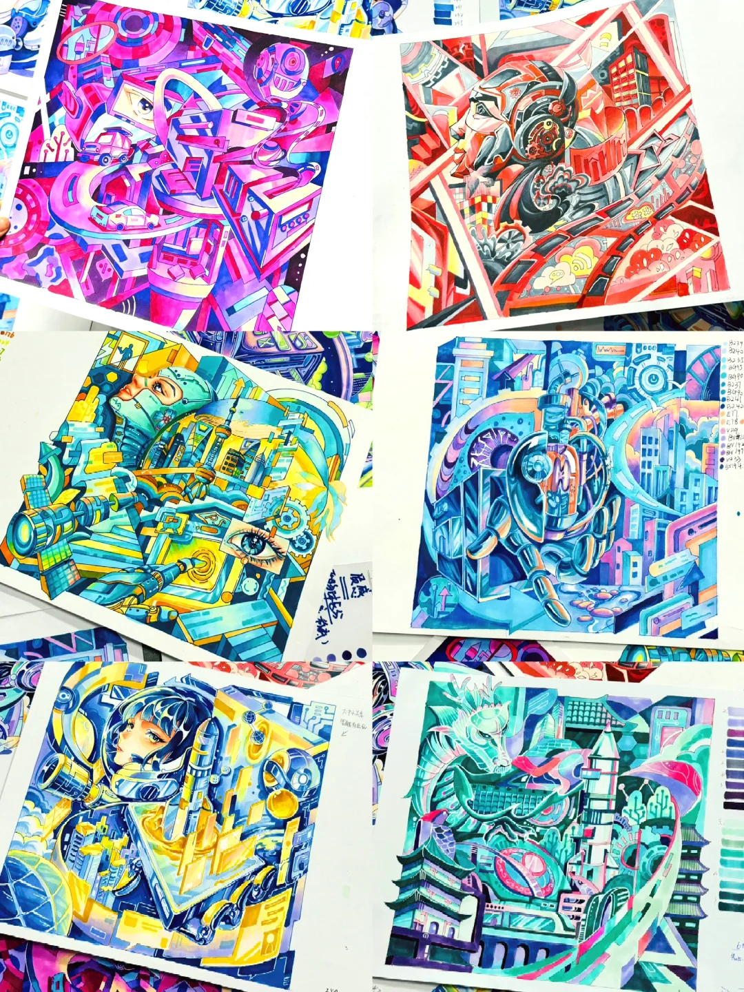 一眼心动❗️彩色装饰画学员暑期作品合集稿