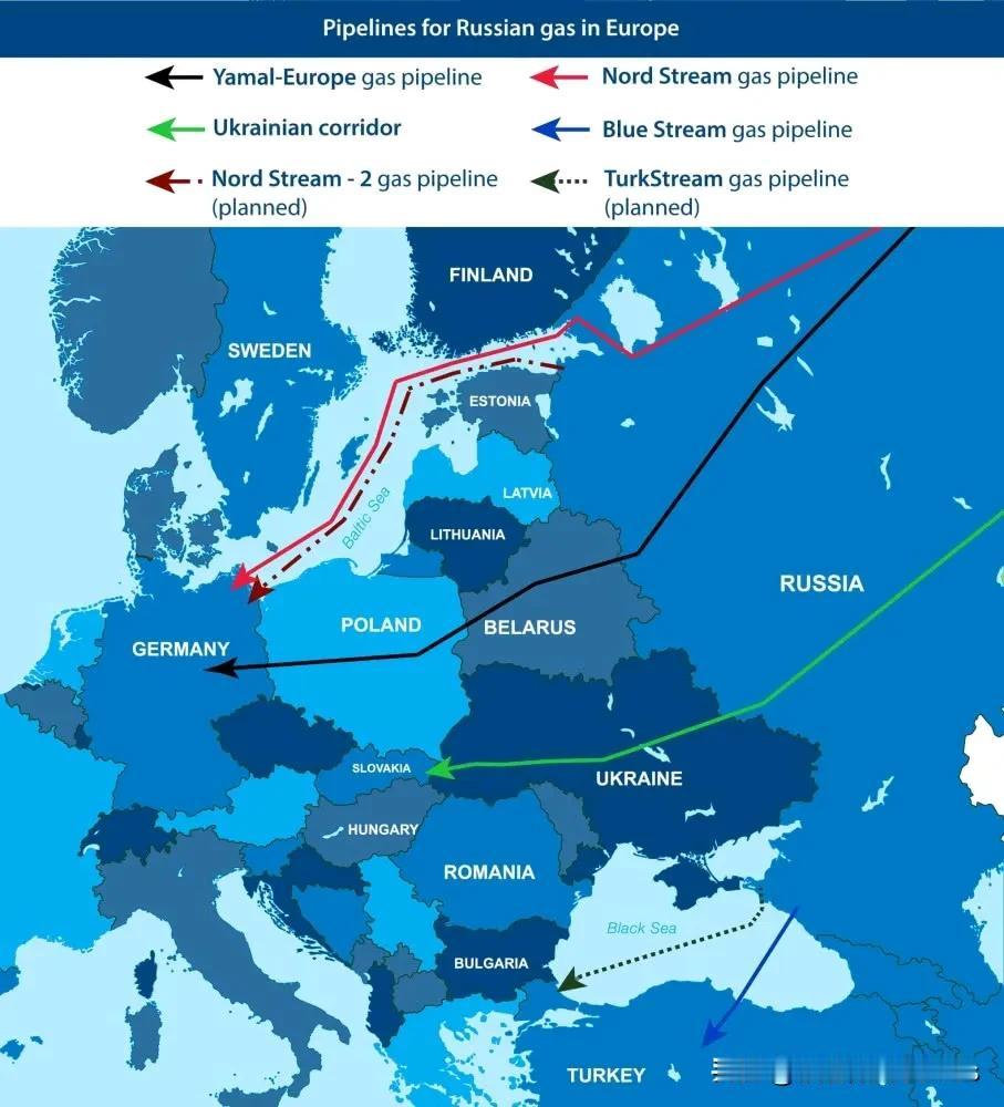 目前乌克兰已经把俄罗斯通往欧洲的所有天然气管道关闭，欧洲挨冻的苦日子来临啦，不得