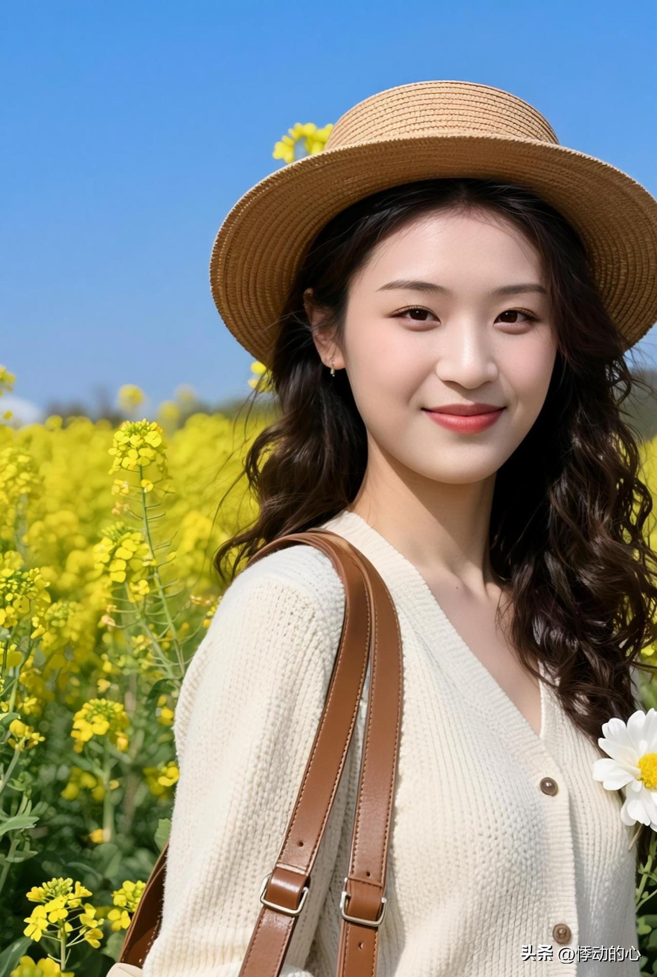 🌼 风过花田，你是落在人间的春日暖阳。
自然美女图片 治愈系风景美女 
晴日铺