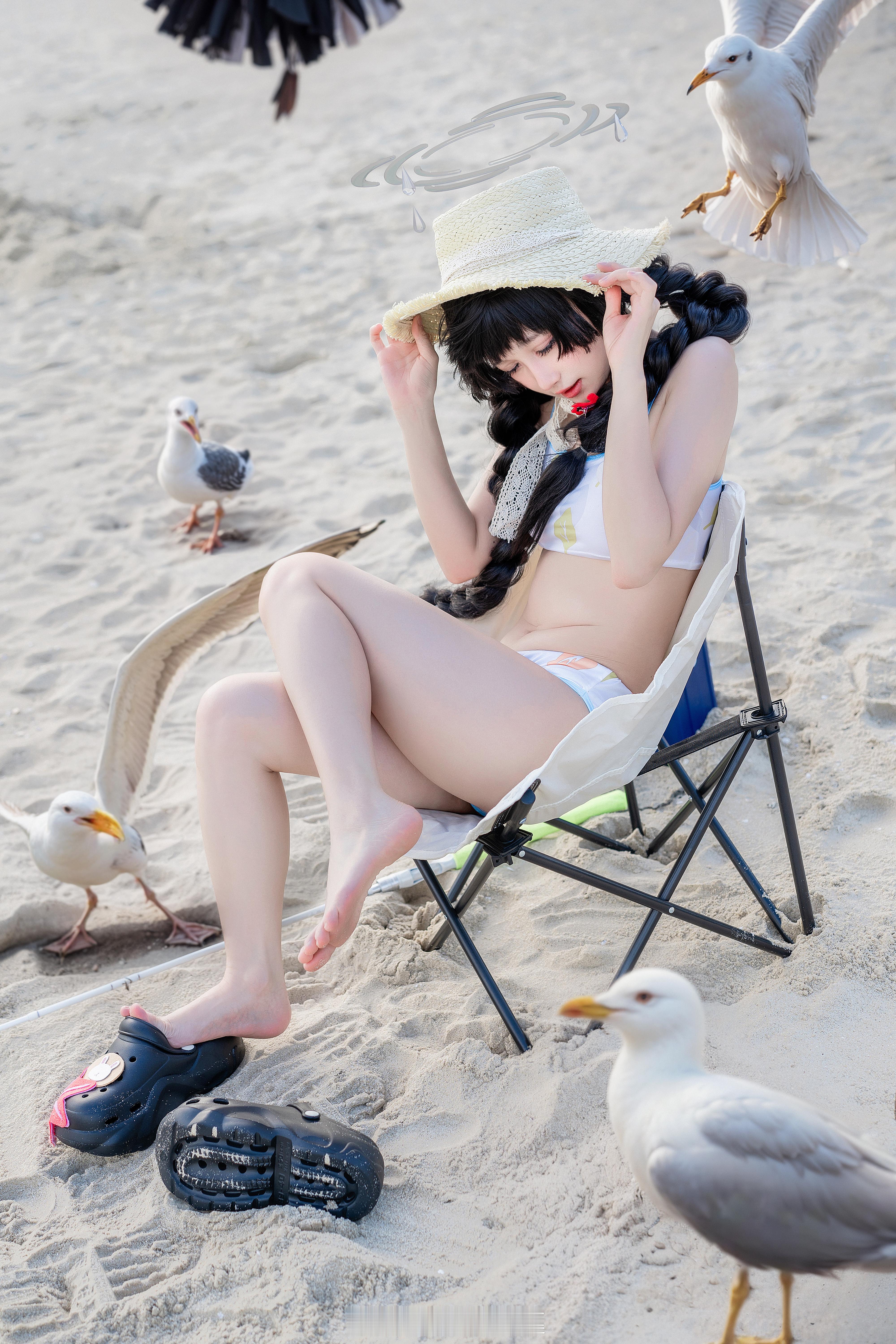 蔚蓝档案[超话]   海鸥和海鸟总是试图飞到我的头上，呃啊啊啊啊啊摄影sense