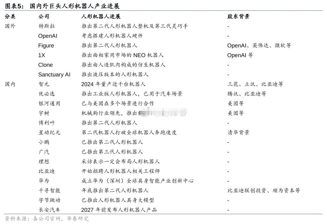 2024年度，国内外人形机器人头部公司一览 