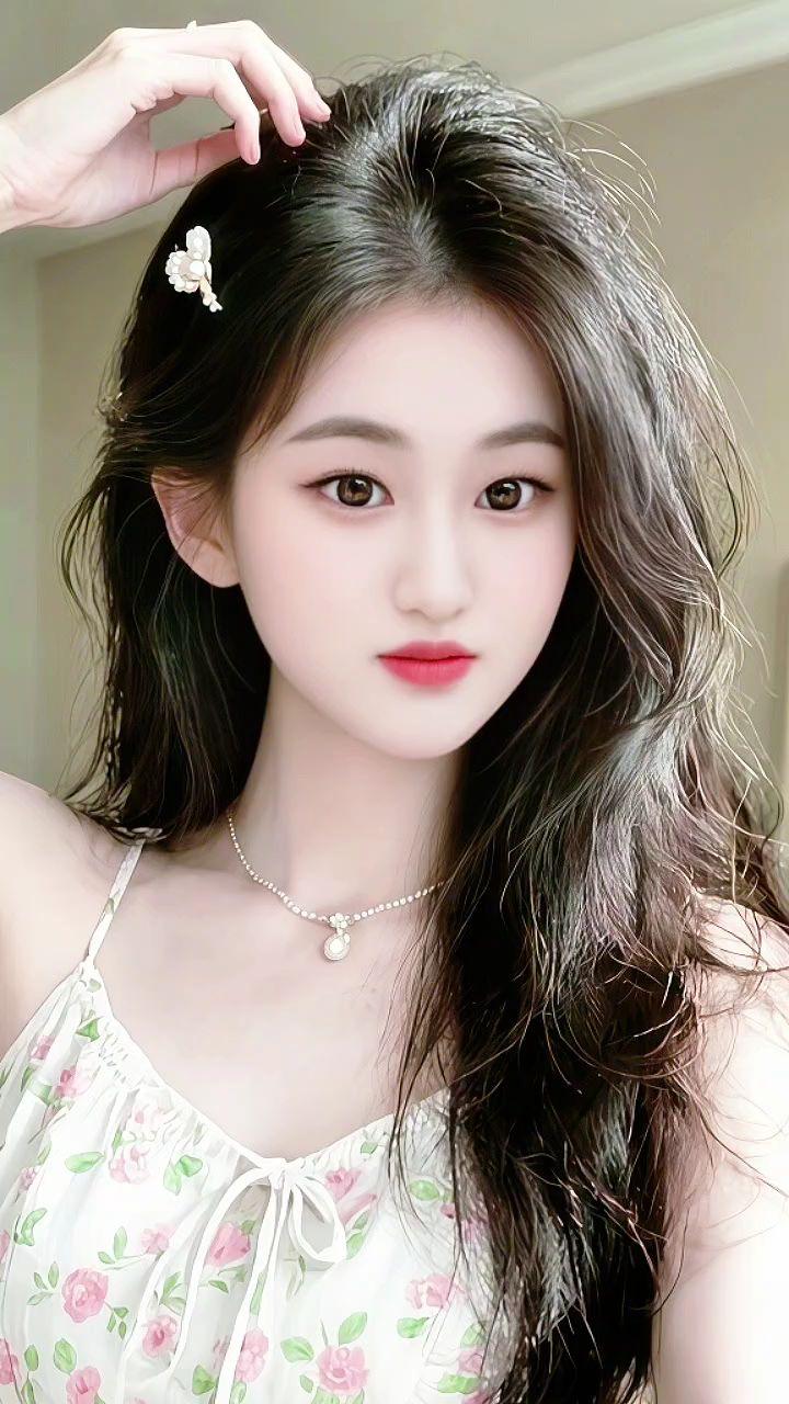 蝴蝶发夹 碎花吊带 甜系女孩 慵懒风 清纯甜美
