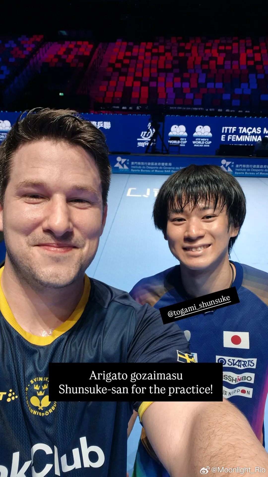澳门世界杯2026 🇸🇪卡尔森和🇯🇵户上隼辅对练🏓 