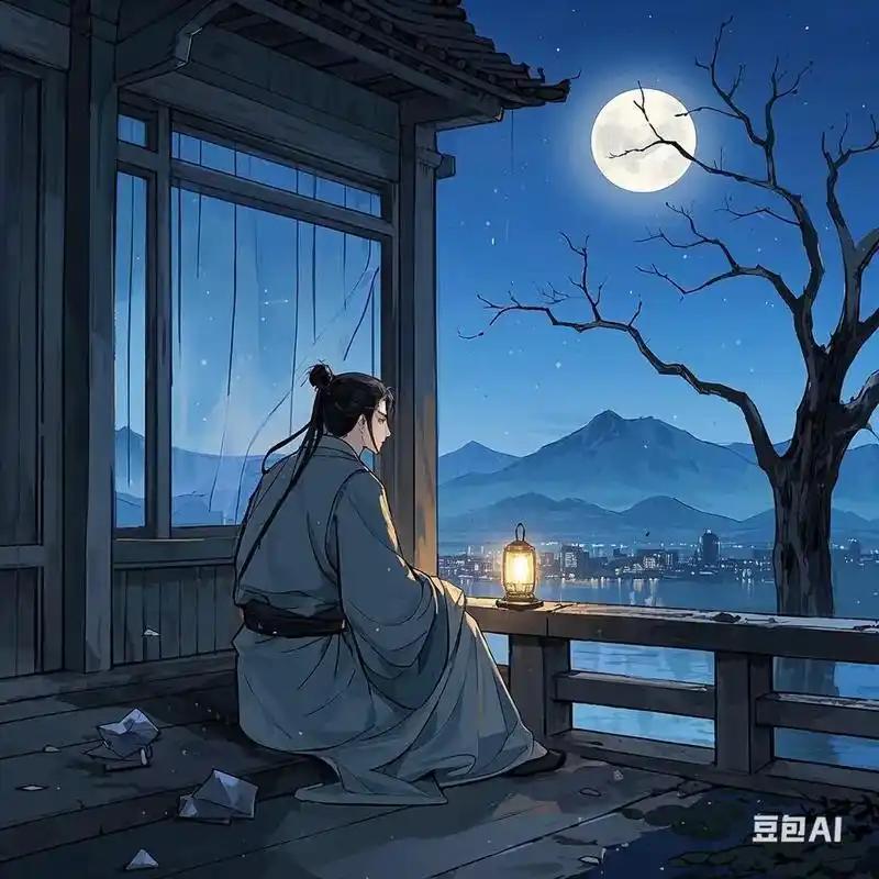 上联：冷月孤悬千里外
下联：寒星静挂九霄边
