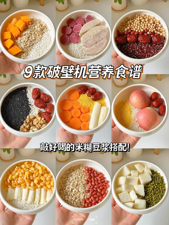 破壁机营养食谱‼️小朋友爱喝的9款米糊豆浆