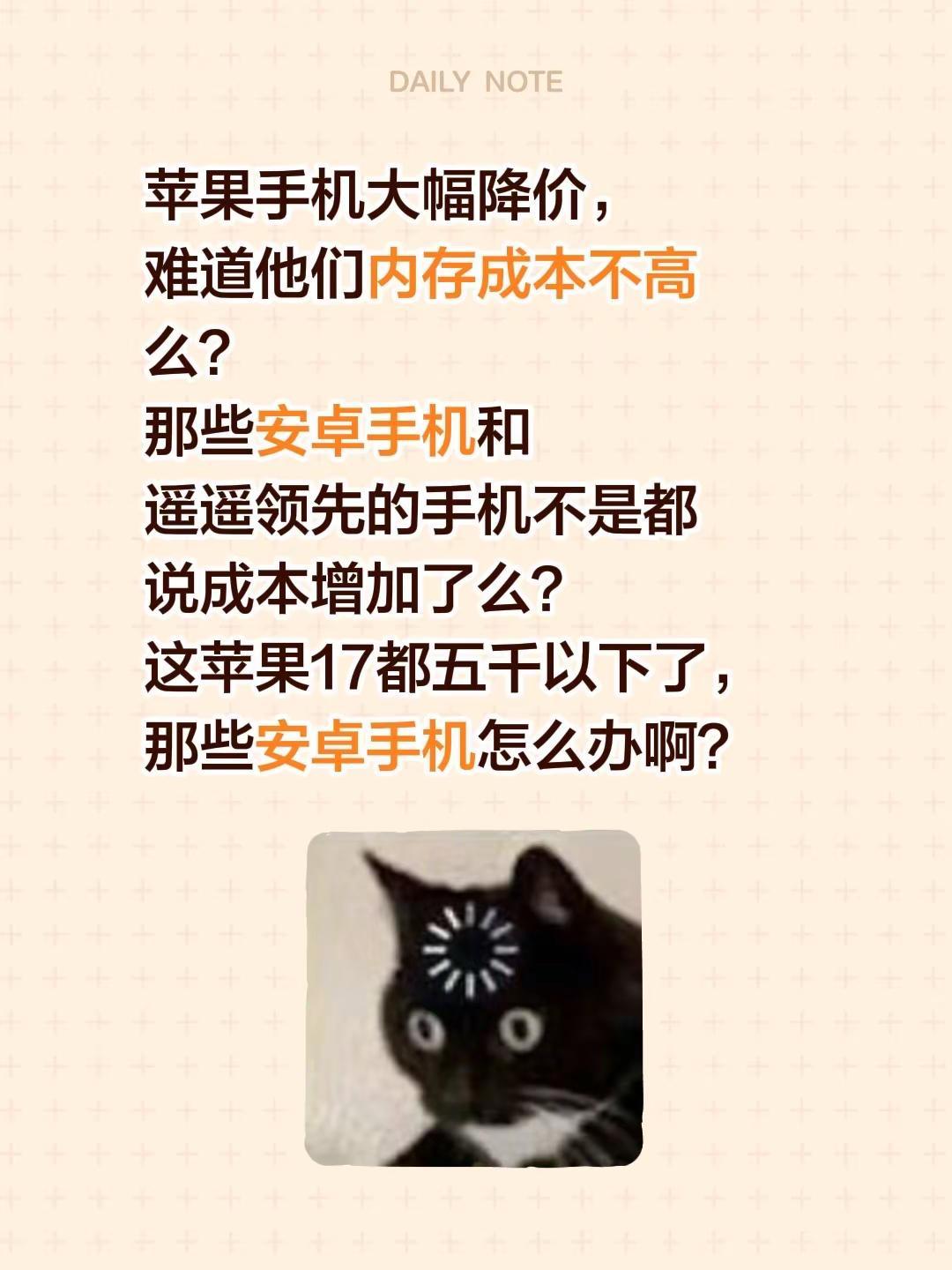 苹果手机大幅降价，难道他们内存成本不高么？那些安卓手机和遥遥领先的手机不是都说成