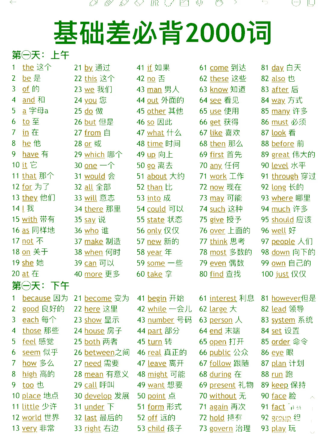 英语必备2000词！一次搞定核心词！暴涨词汇量