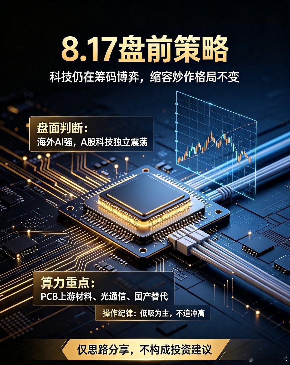 A股周一策略 算力PCB 科技赛道8.17盘前策略｜科技依旧筹码博弈，缩容炒作格
