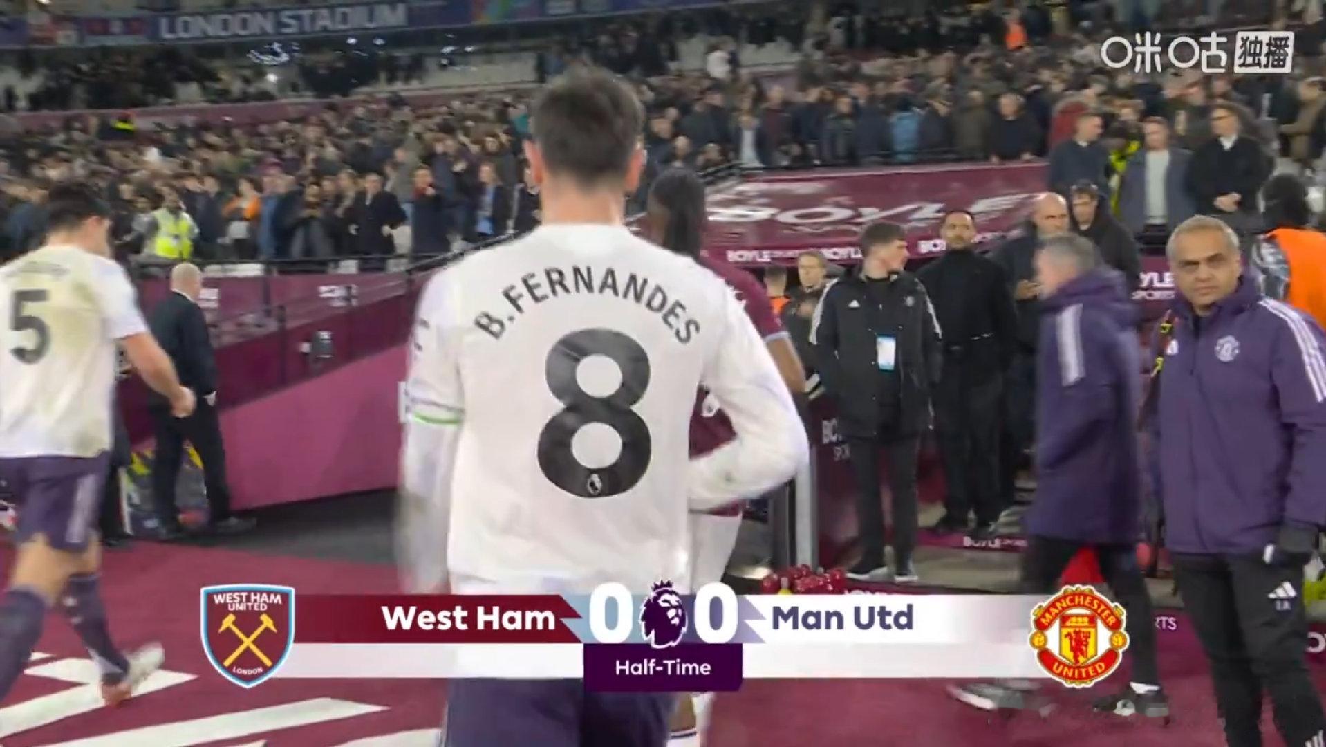 半场结束，西汉姆联暂0-0战平曼联大伙如何评价上半场比赛 西汉姆联vs曼联