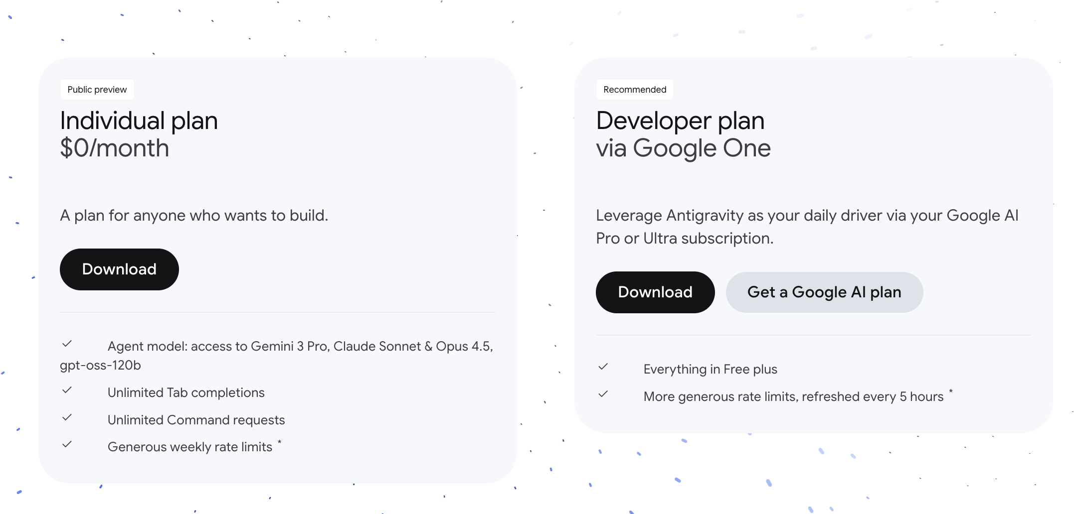 Easy同学正在独立开发  Google Antigravity 的免费plan