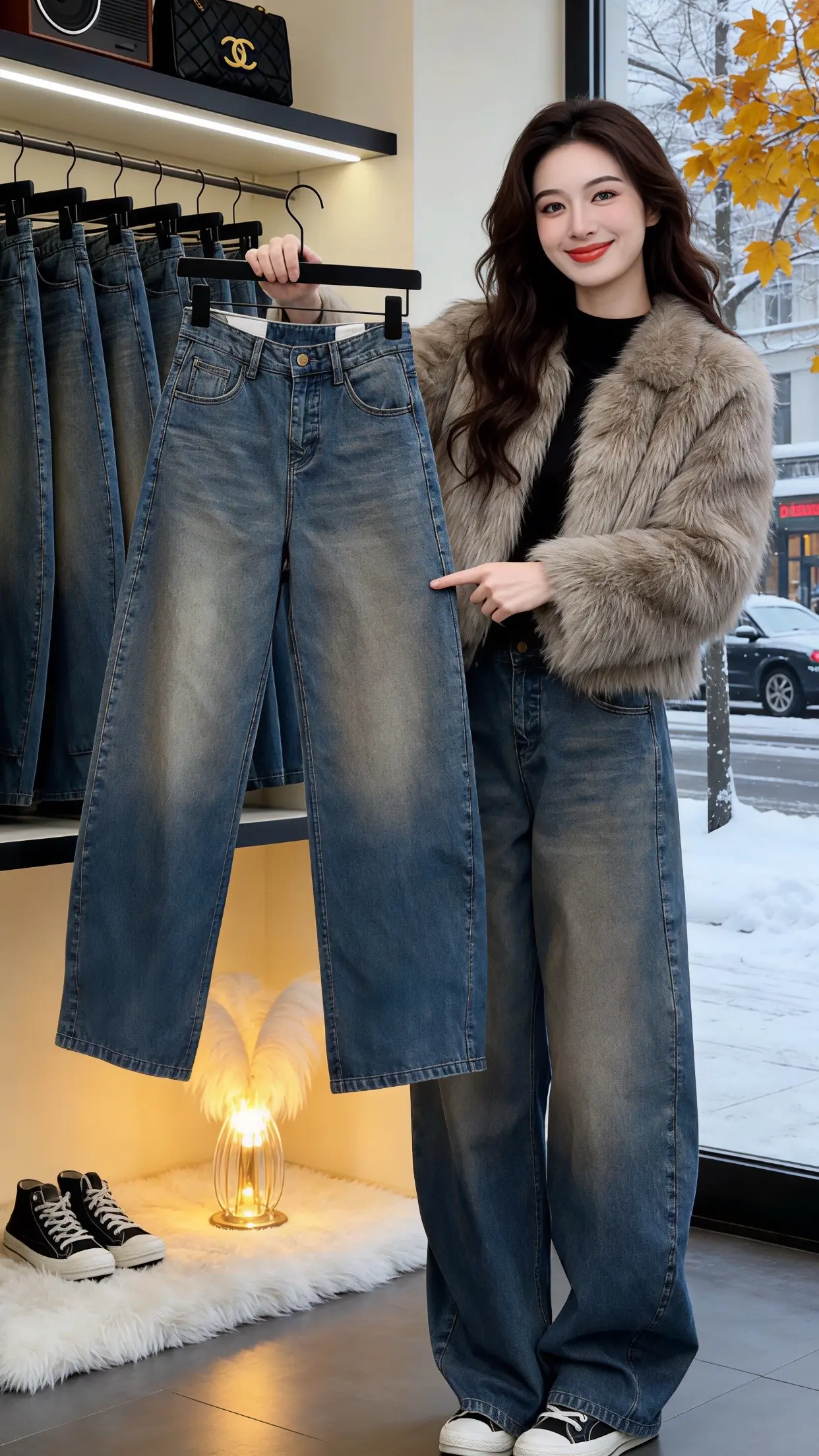 过年穿什么 穿出自己的风格 牛仔裤 复古穿搭 春款上新