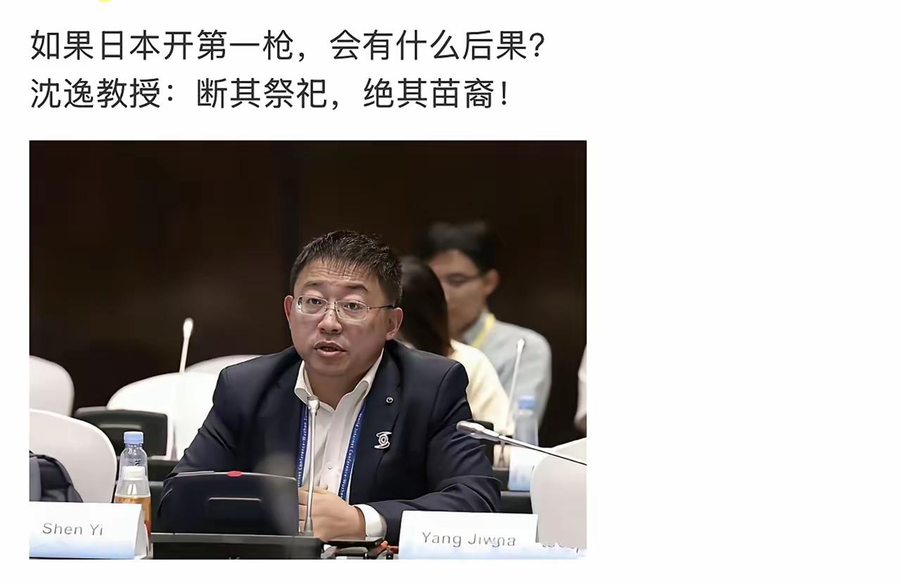 如果日本开第一枪会有什么后果？
​​沈逸教授回复：断其祭祀，绝其苗裔!
​​第一