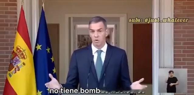 西班牙首相桑切斯表示，由于该国没有核武器，所以阻止不了以色列袭击加沙
卡塔尔空军