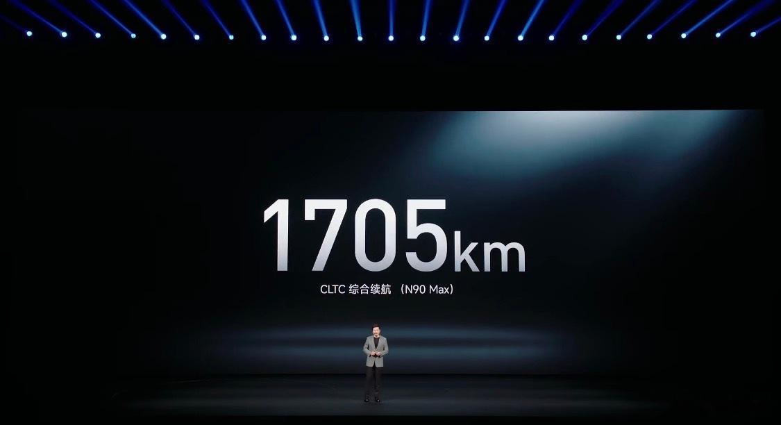 小米澎程 N90 Max 的CLTC 综合续航里程达到了 1705 公里 
