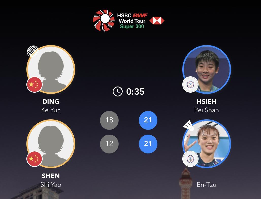 丁柯蕴/沈诗瑶🇨🇳 18-21、12-21 谢沛珊/洪恩慈2025年中国澳门