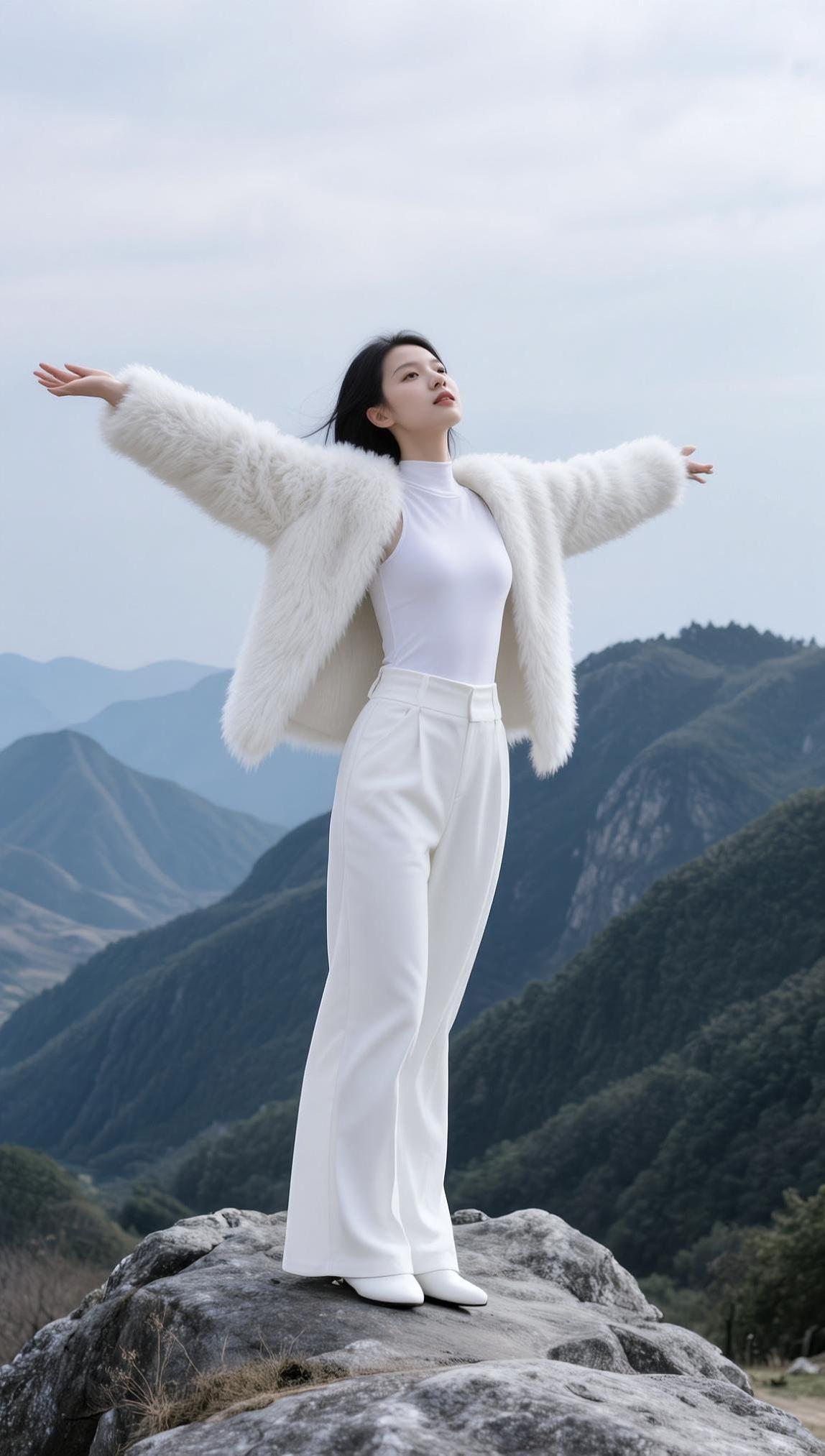 AI山巅白系写真  抖音ai创作