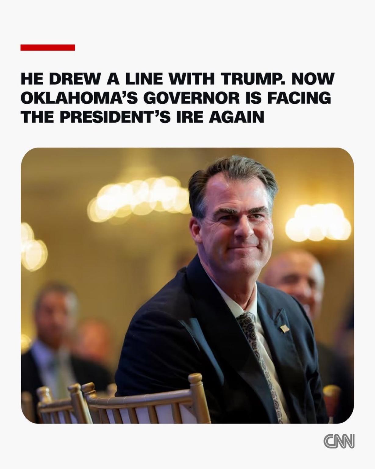 美国俄克拉荷马州州长凯文·斯蒂特 Kevin Stitt本周抵达华盛顿，他收到了