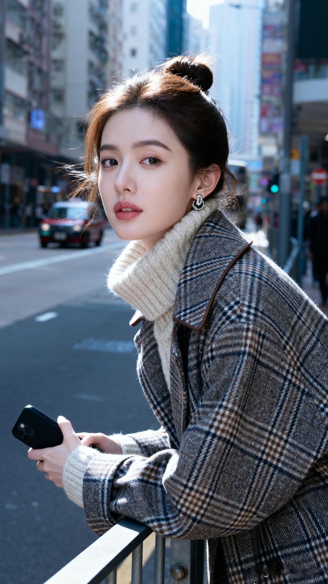 红袖添香夜，灯火阑珊处。你有哪些街拍，特别惊艳 都市街头，时髦少女，手机相伴，时