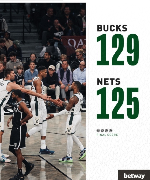 #托马斯45分##雄鹿战胜篮网##NBA你我皆主角# 全场比分：雄鹿129-12