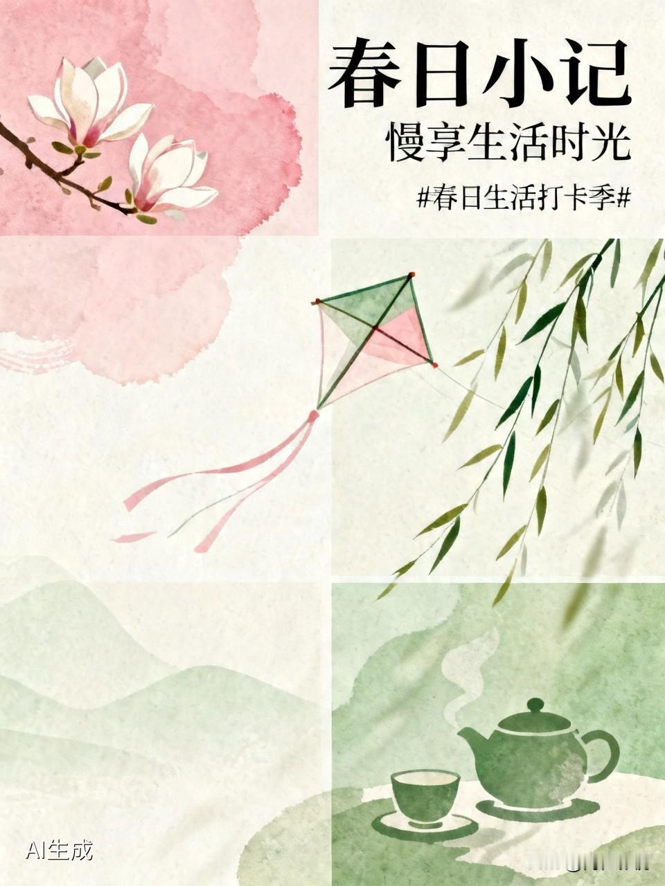 春天最适合放慢脚步，去户外走一走。路边的玉兰开了，白的像雪，粉的像霞。公园里，孩