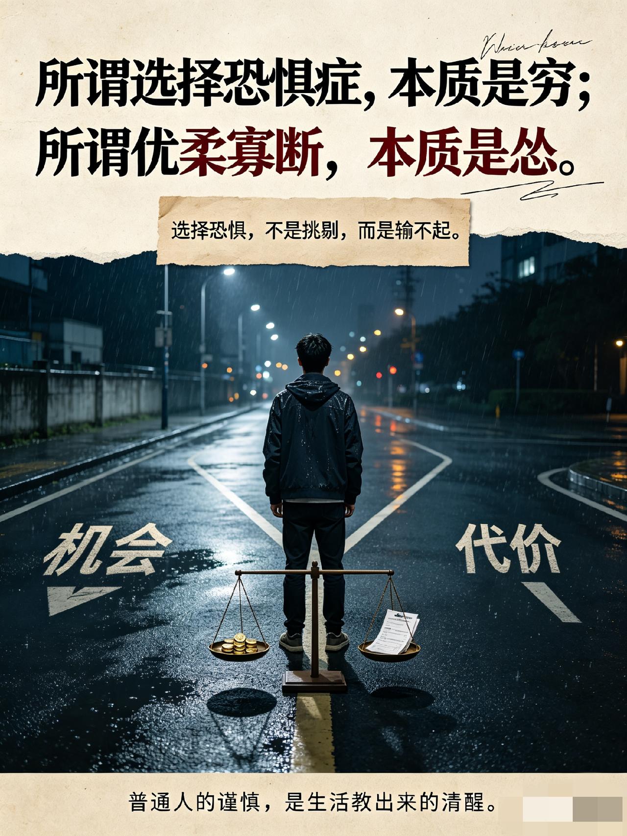 选择犹豫的本质，就是因为你穷
 
网上有一段话：所谓选择恐惧症，本质是穷；所谓的