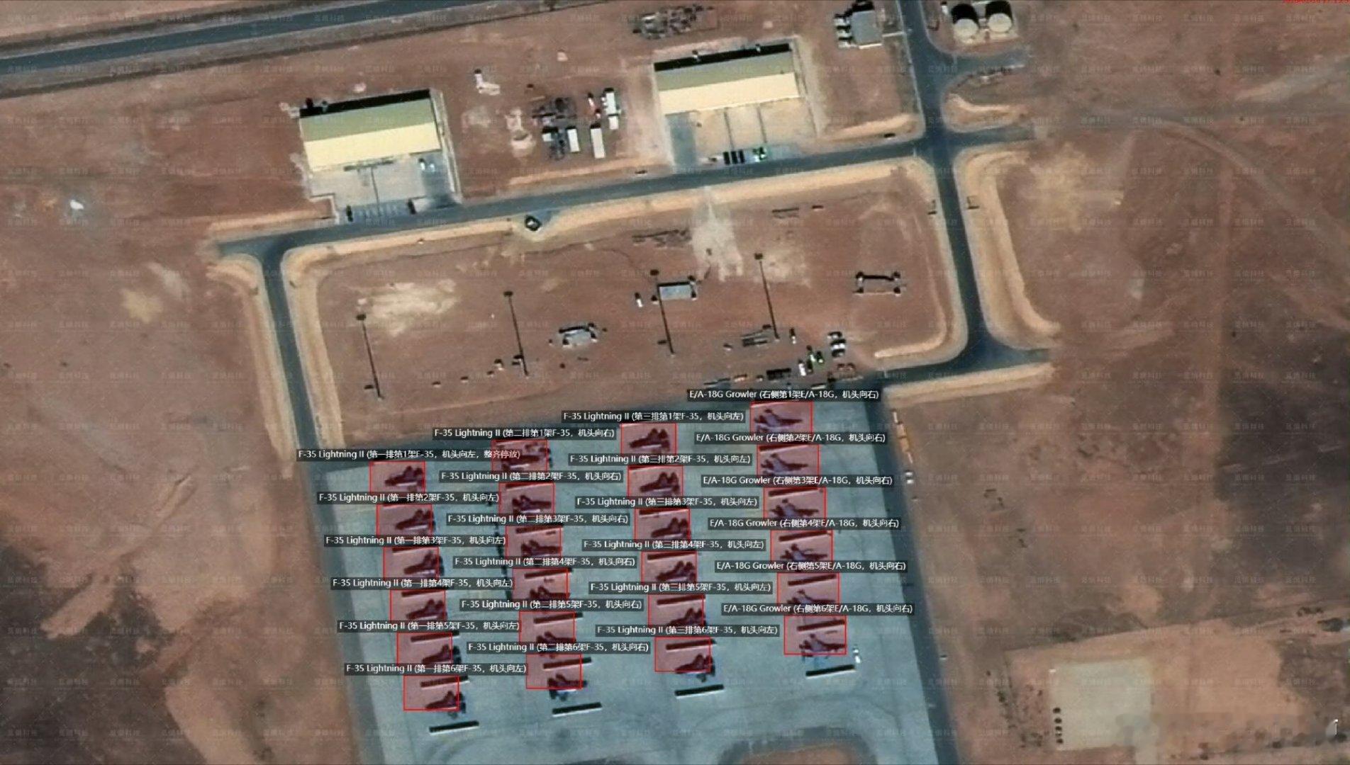 这是真的要打了美国F-35和咆哮者电子战飞机驻扎在约旦穆瓦法克萨尔蒂空军基地，这
