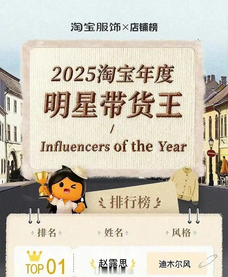 恭喜赵露思连续3年淘宝年度明星带货王牛的 