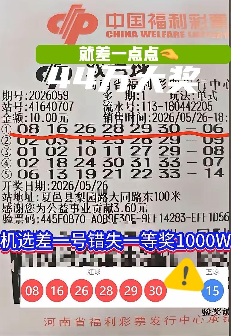 爽歪歪啊！虽然错过了一等奖，但是目标就是二等奖，根本没有想过中一等奖，当期二等奖