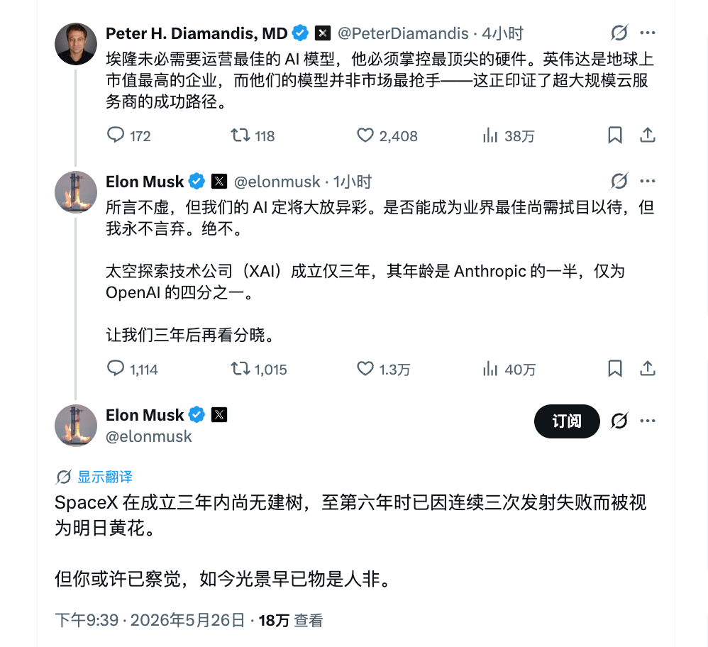 马斯克表示不放弃大模型，三年后见分晓。 