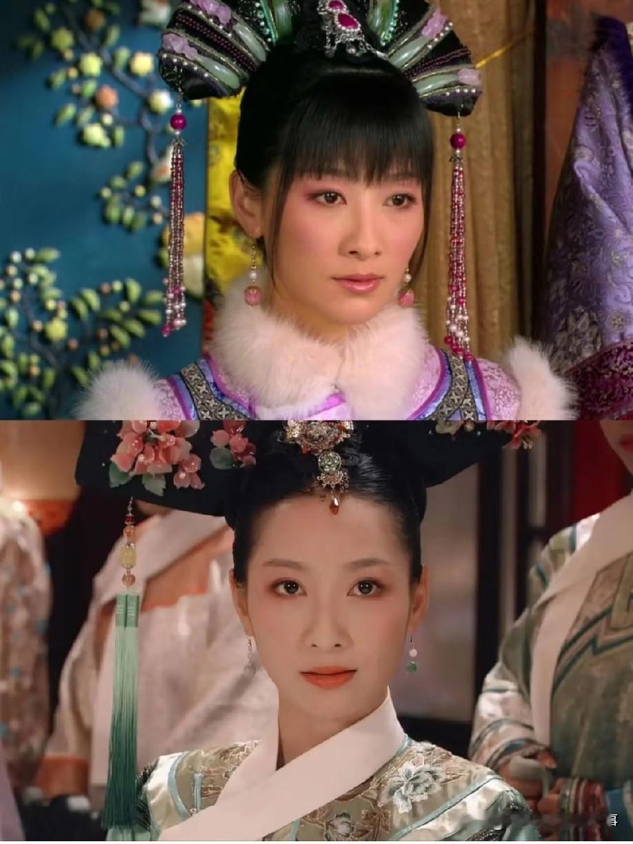 安陵容真的天生适合冷色，穿暖色、粉紫色系总显得有点土，冰蓝色、浅蓝这类清冷调会特