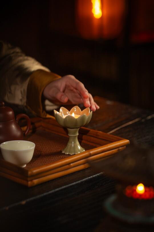 只恐夜深花睡去，故烧高烛照红妆