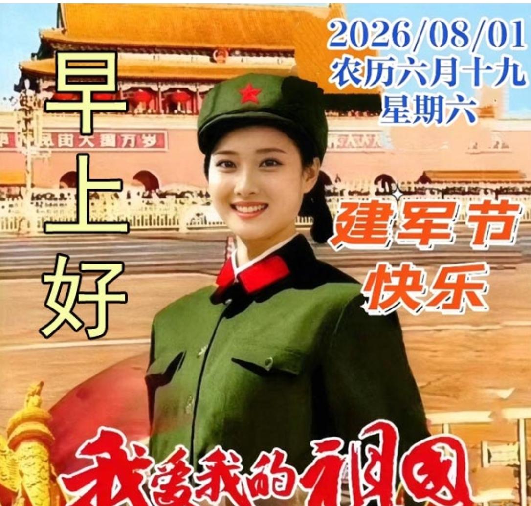 八一建军国旗飘，
祖国昌盛意坚锵；
铁血军魂护山河，
赤胆忠心铸辉煌；
国泰民安