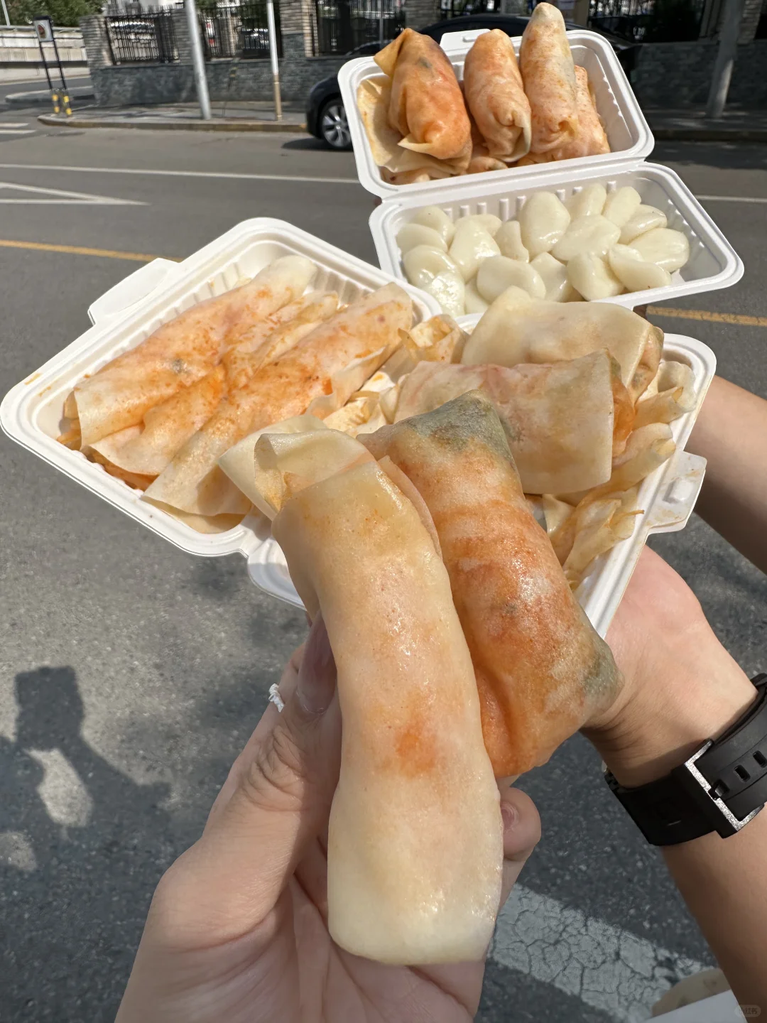 北京！！也吃到盘锦小卷饼了！！！